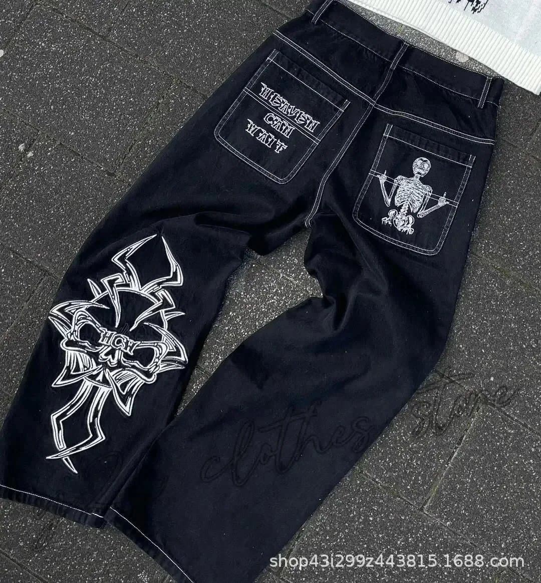 BAPE Denim Skirt Ape Head Embroidery — N42黑色白图