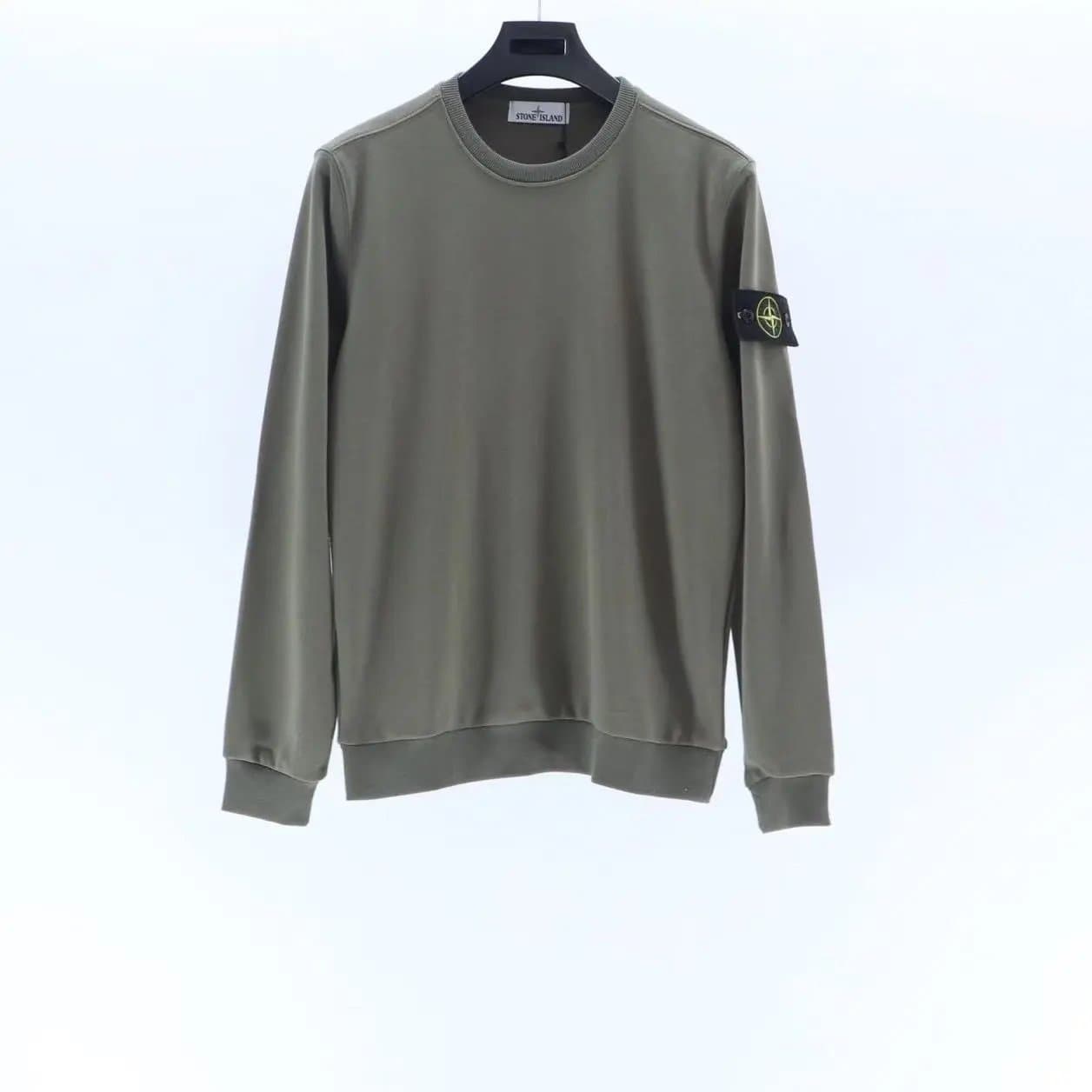 Stone Island Crewneck Sweatshirt Light Blue — 军绿色