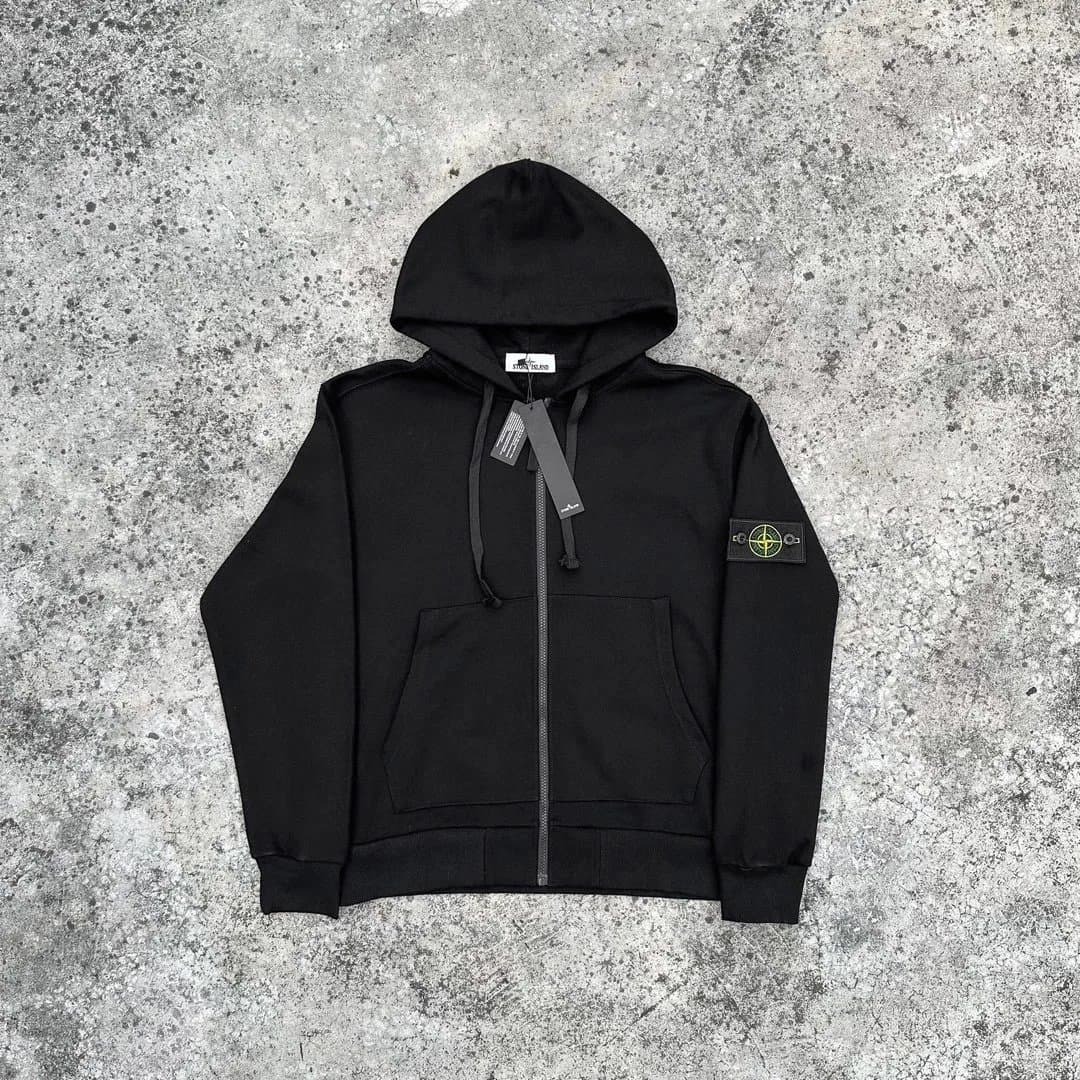 Stone Island Zip-Up Hoodie Compass Patch