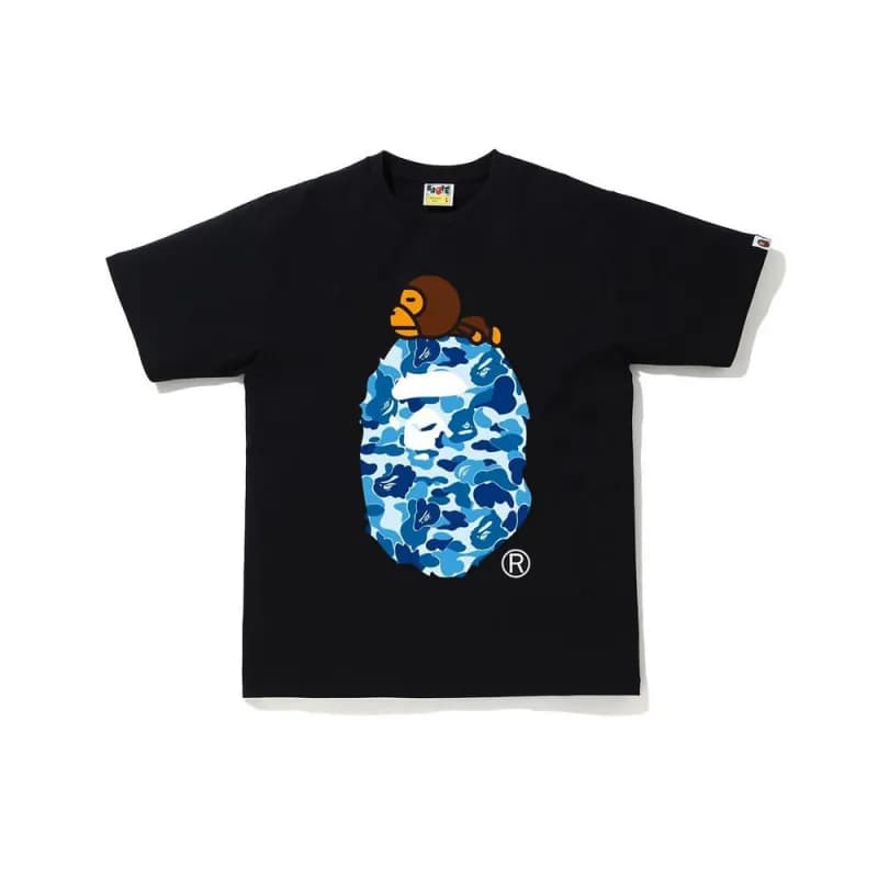 BAPE A Bathing Ape T-Shirt Multicolor Logo — 713黑蓝