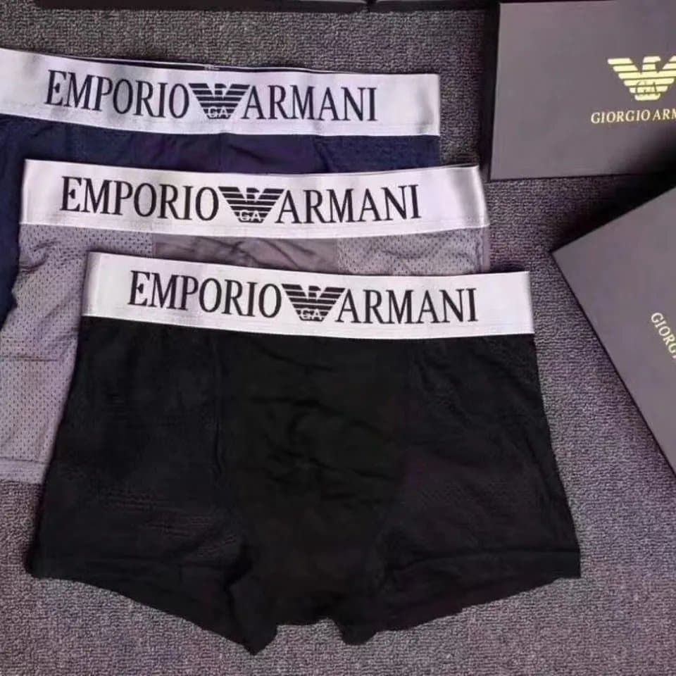 Emporio Armani Boxer Briefs Mesh Performance — 黑+白 2条装