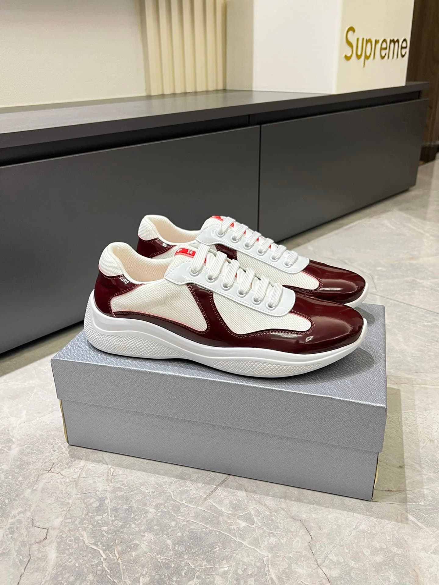 Prada × Supreme Cloudbust Thunder Glossy Patent — 05