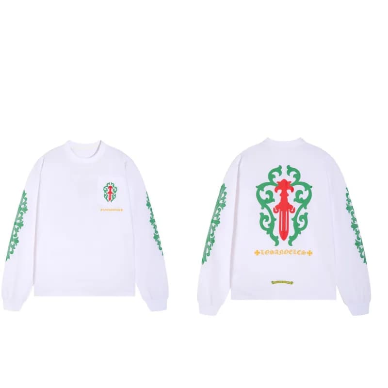 Chrome Hearts Long Sleeve Tee Cross & Dagger Print