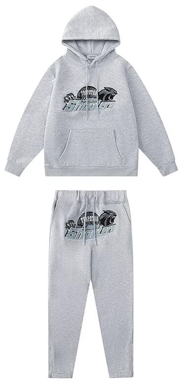Travis Scott Hoodie and Joggers Set Cactus Jack Snakes Logo — 663套装灰