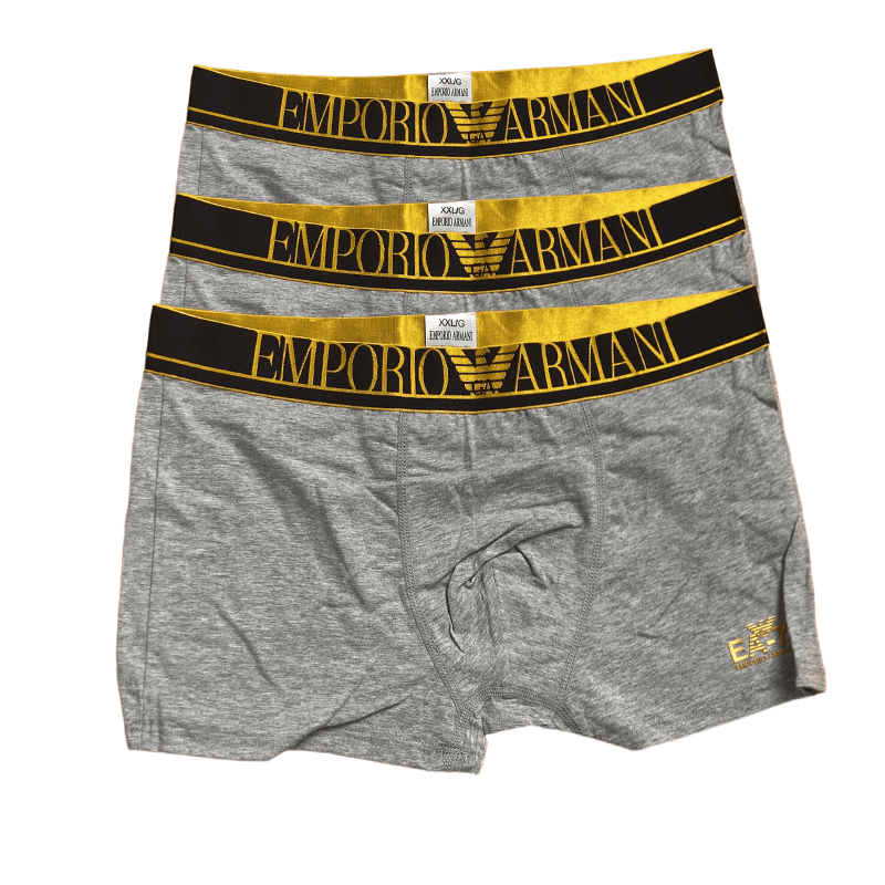 Emporio Armani Boxer Briefs Gold Logo Waistband — 2979003NK-三条装