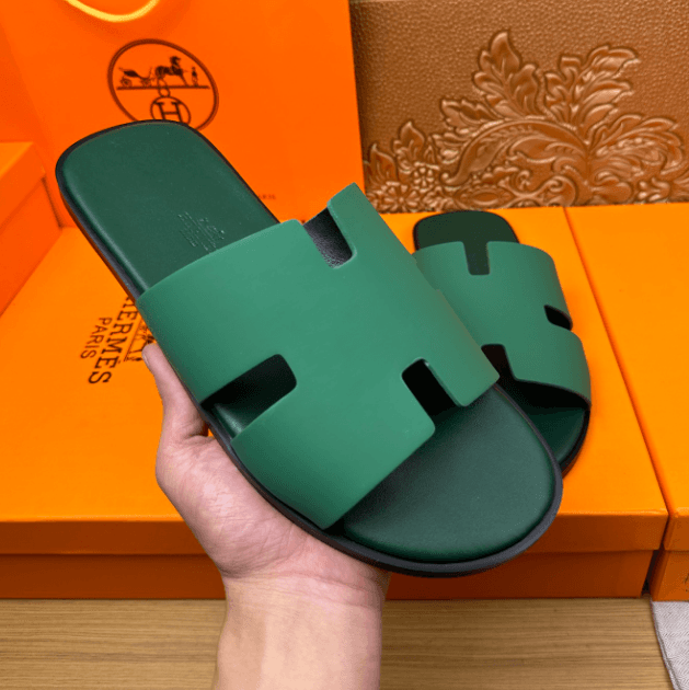 Hermès Oran Slide Vert Fonce