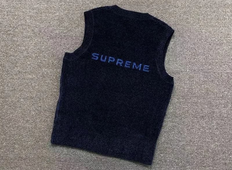 Supreme Track Jacket Inter Milan — M003#雪尼尔V领毛线背心宝蓝色
