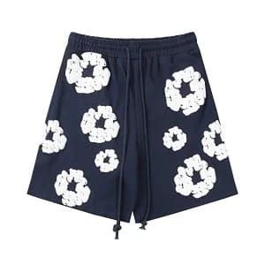 Balenciaga Floral-Embroidered Shorts Cloud Motif