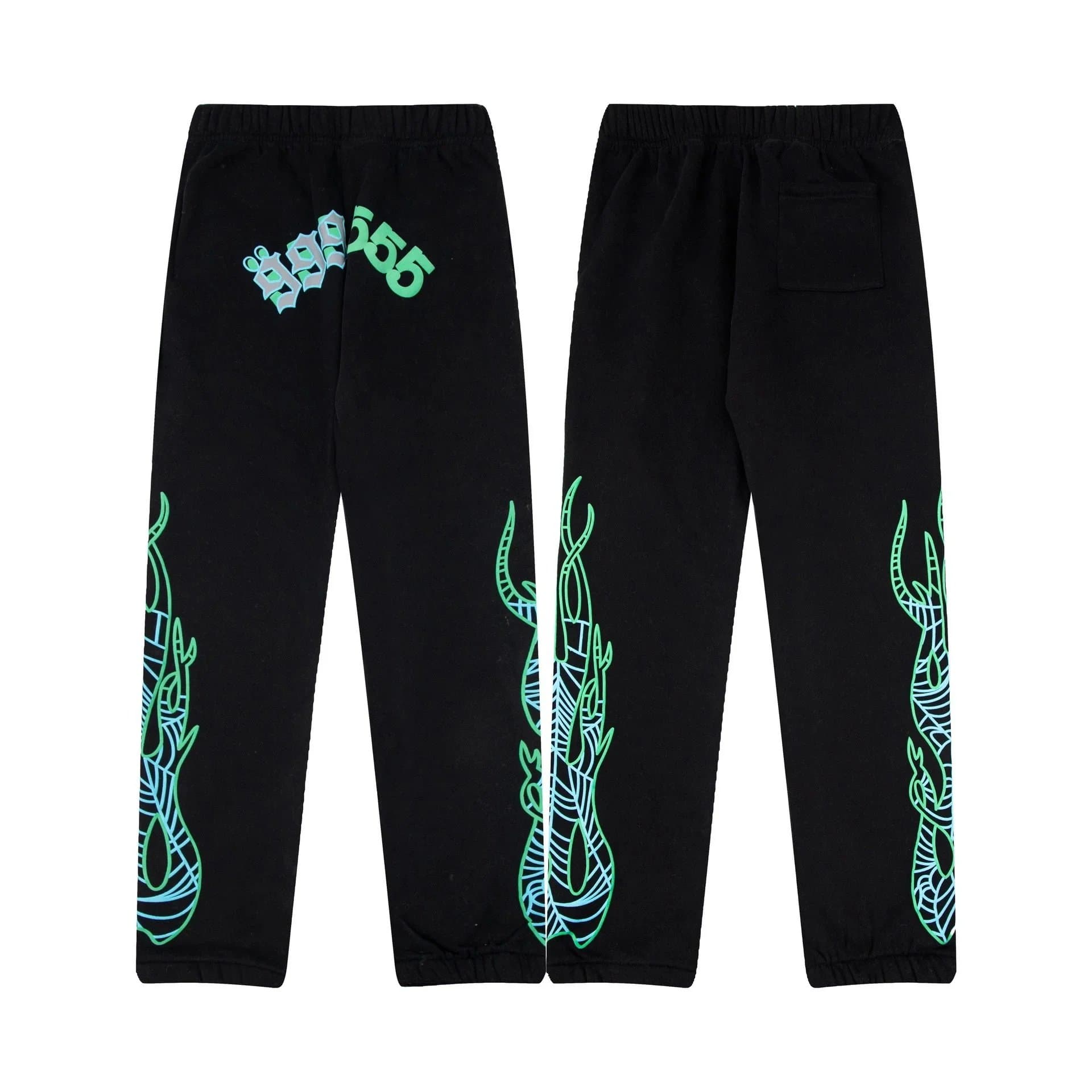Sp5der Jogger Pants Neon Flame Graphic