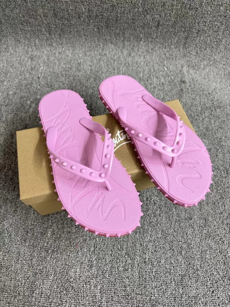 Christian Louboutin Spiky Flip-Flop Pink Spike