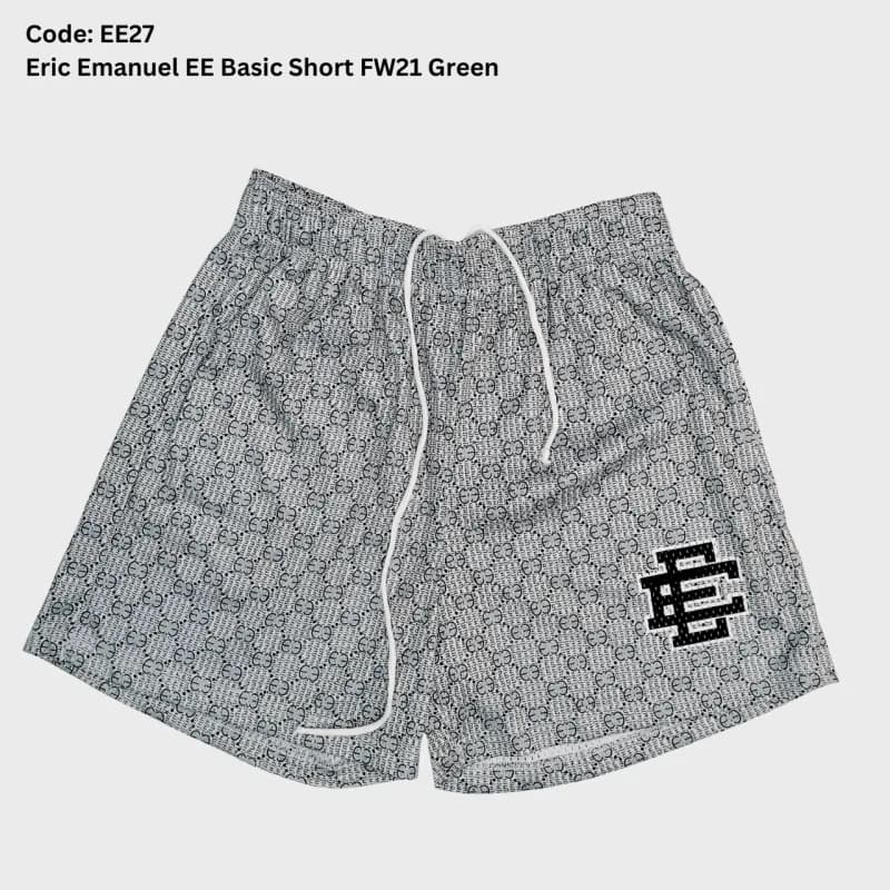 Eric Emanuel Mesh Shorts Bone Logo — Ee27 - Green (Ee27 - Green)
