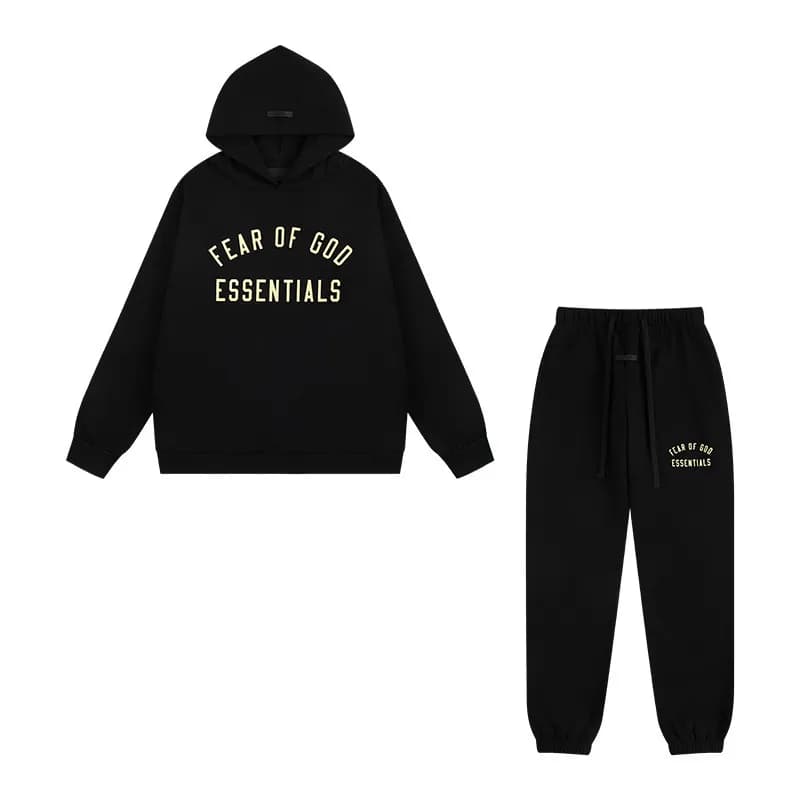 Travis Scott Hoodie and Joggers Set Cactus Jack Snakes Logo — 830套装黑