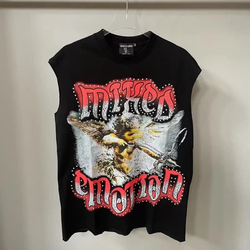 Mixed Emotion Skull Graphic Tee Emotion Skull Print — Em40 black