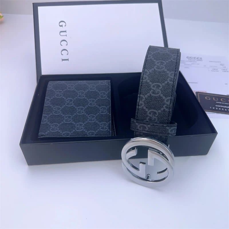 Gucci GG Marmont Belt & Wallet Set Monogram Canvas