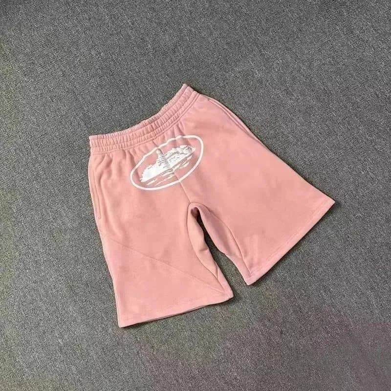 Fear of God Essentials Logo Shorts Pink with White Graphic