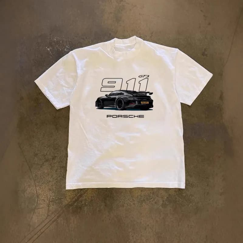 Porsche 911 GT3 Tee Black Car Graphic