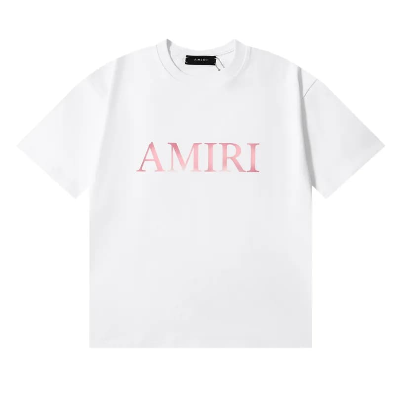 Amiri Logo Tee Pink Gradient Logo