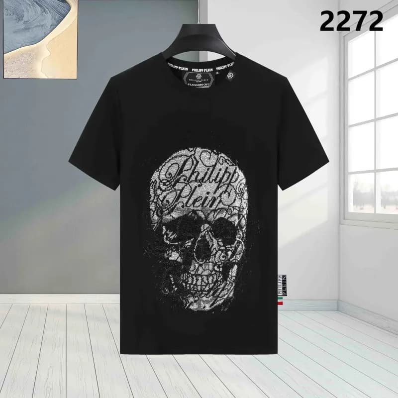 Philipp Plein Skull Graphic T-Shirt Crystal Skull Print