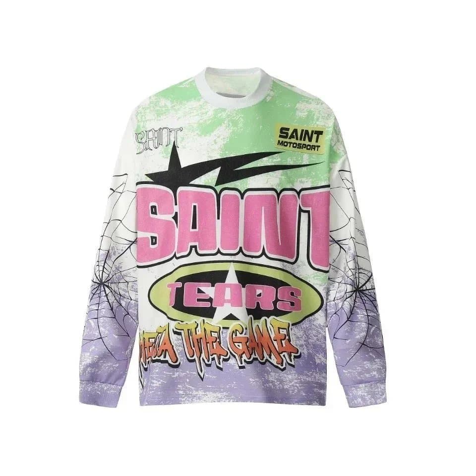 Saint Laurent Long-Sleeve Graphic Sweatshirt Flame Print — 08