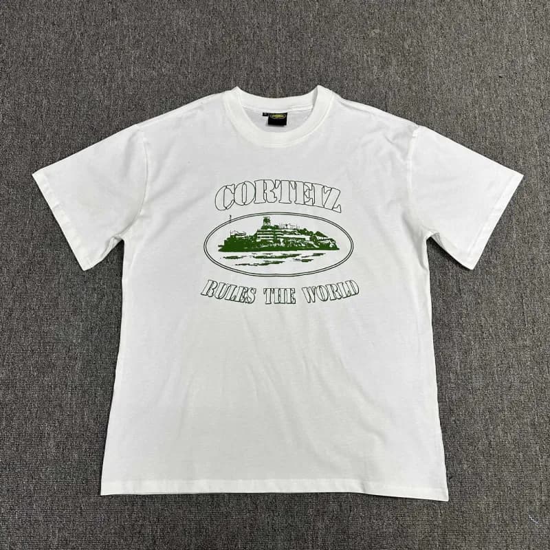 Corteiz Logo Tee Star Script — 3103（白绿）