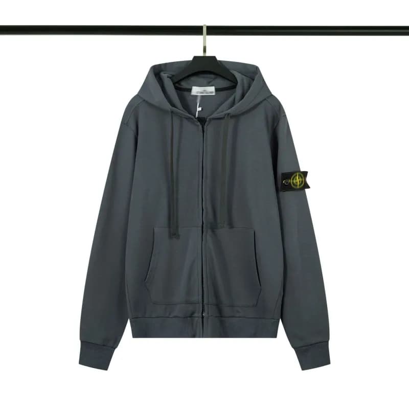 Stone Island Zip-Up Hoodie Compass Patch