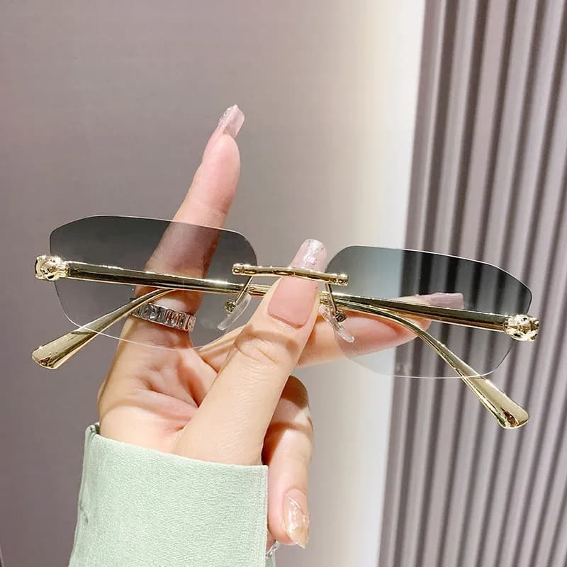 Chrome Hearts Rimless Sunglasses Skull Temple Tips