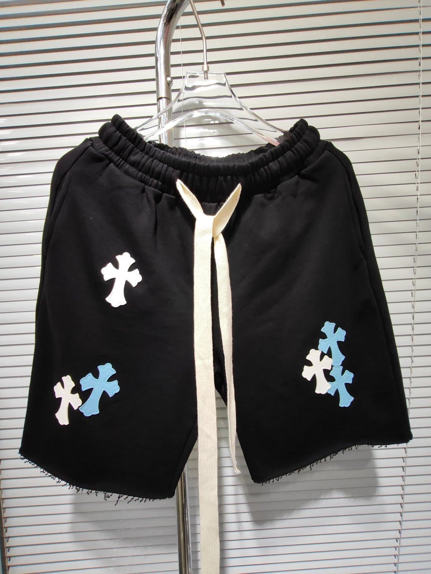 Chrome Hearts Cross-Embroidered Shorts Multi-Color Cross Appliqué