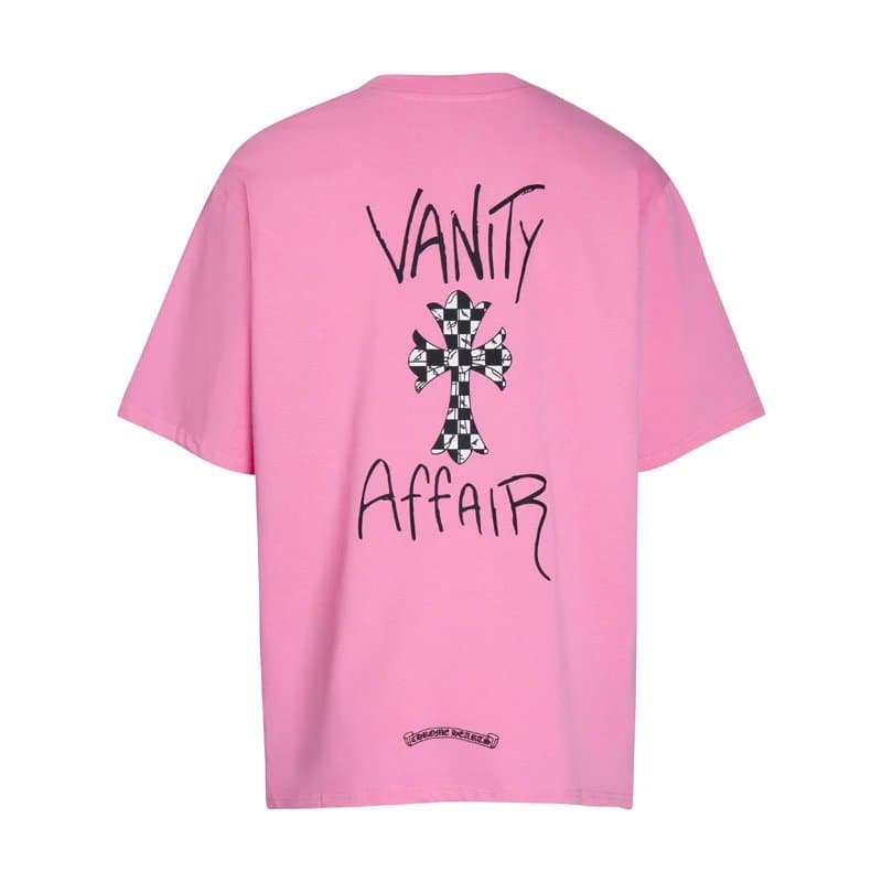 Graphic Tee Chrome Hearts Logo Print — 6066白粉