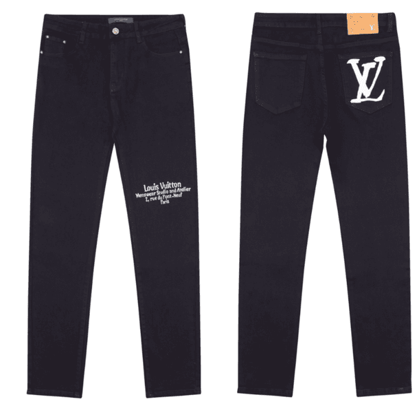 Louis Vuitton Denim Trousers Monogram Print