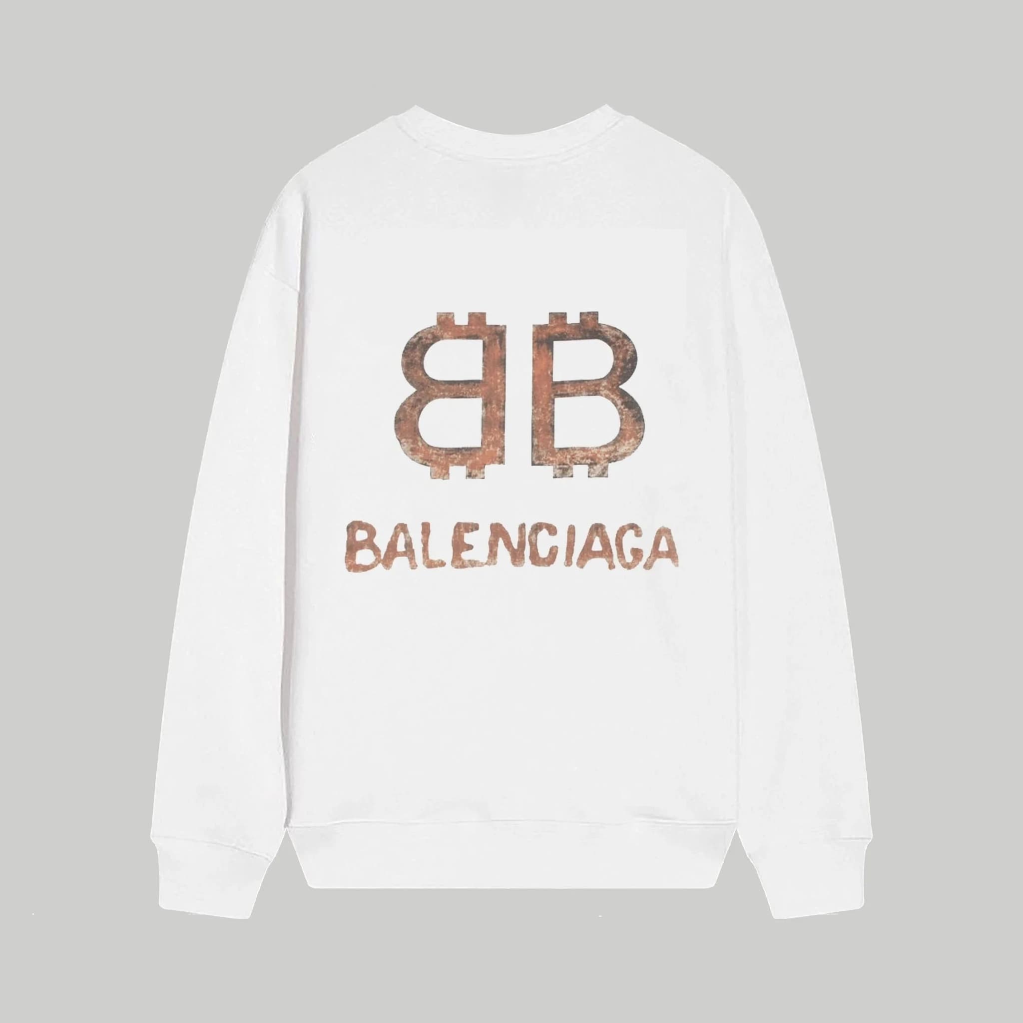 Balenciaga Cotton Sweatshirt Bitcoin Logo Print