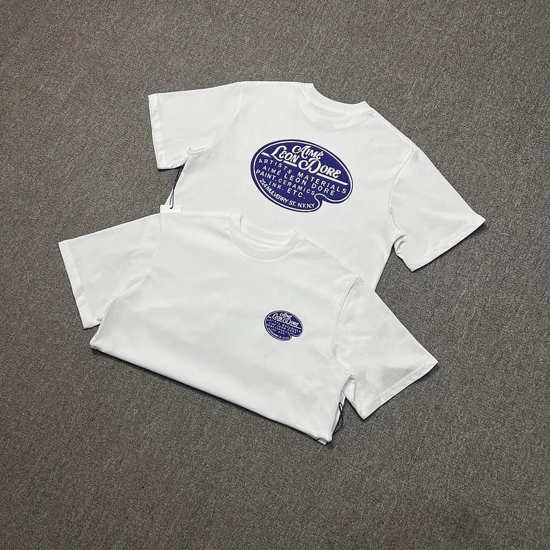 Aimé Leon Dore Graphic T-Shirt Blue Logo Print