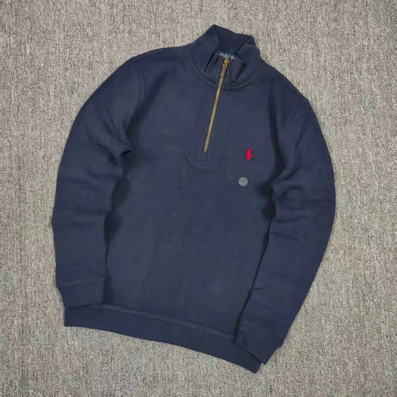 Polo Ralph Lauren Quarter-Zip Sweatshirt Navy with Red Pony