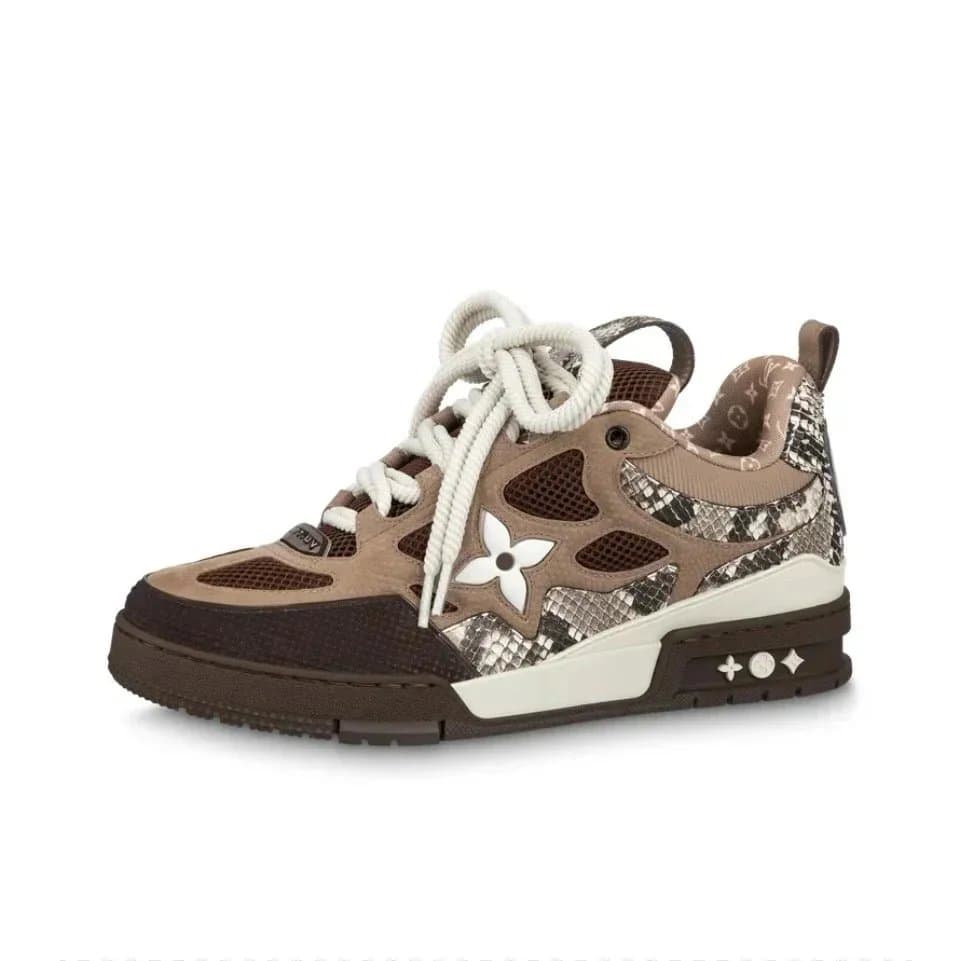 Louis Vuitton LV Trainer Monogram Mesh — 蛇纹棕