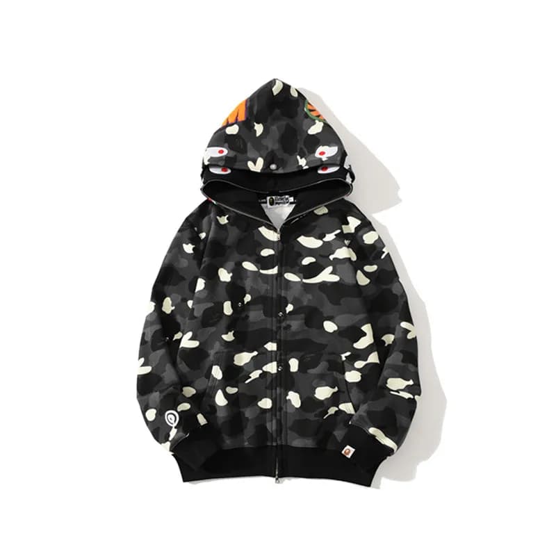 BAPE Full-Zip Hoodie Red Camo — 8802黑色