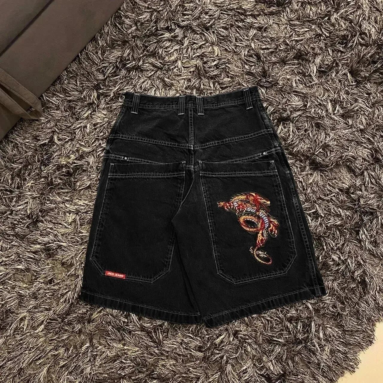 Evisu Denim Shorts Dragon Embroidery