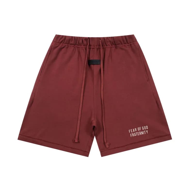 Fear of God Essentials Essentials Shorts Embroidered Logo — K232绯红色