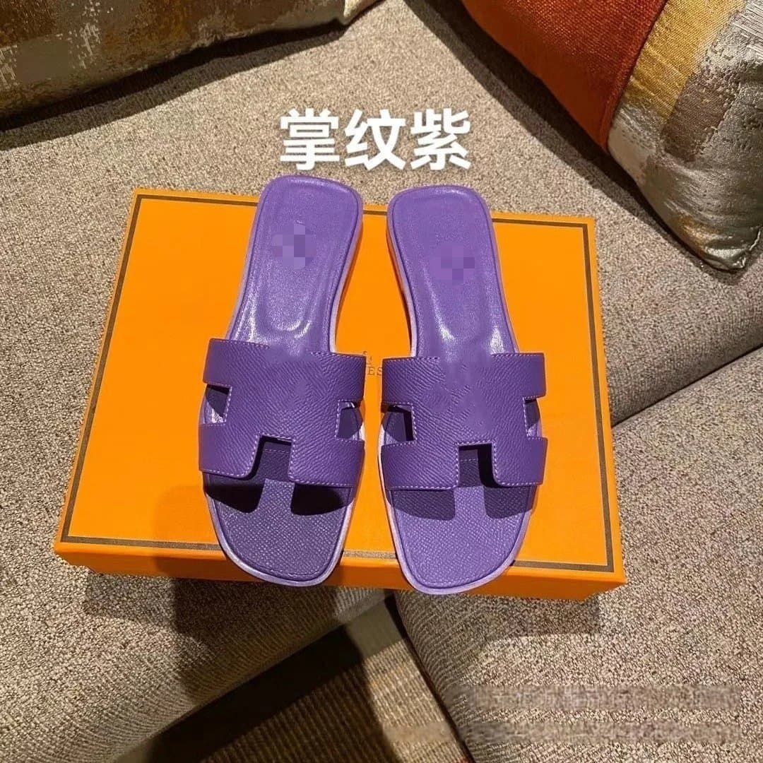 Hermès Oran Slide Palm Tree Purple