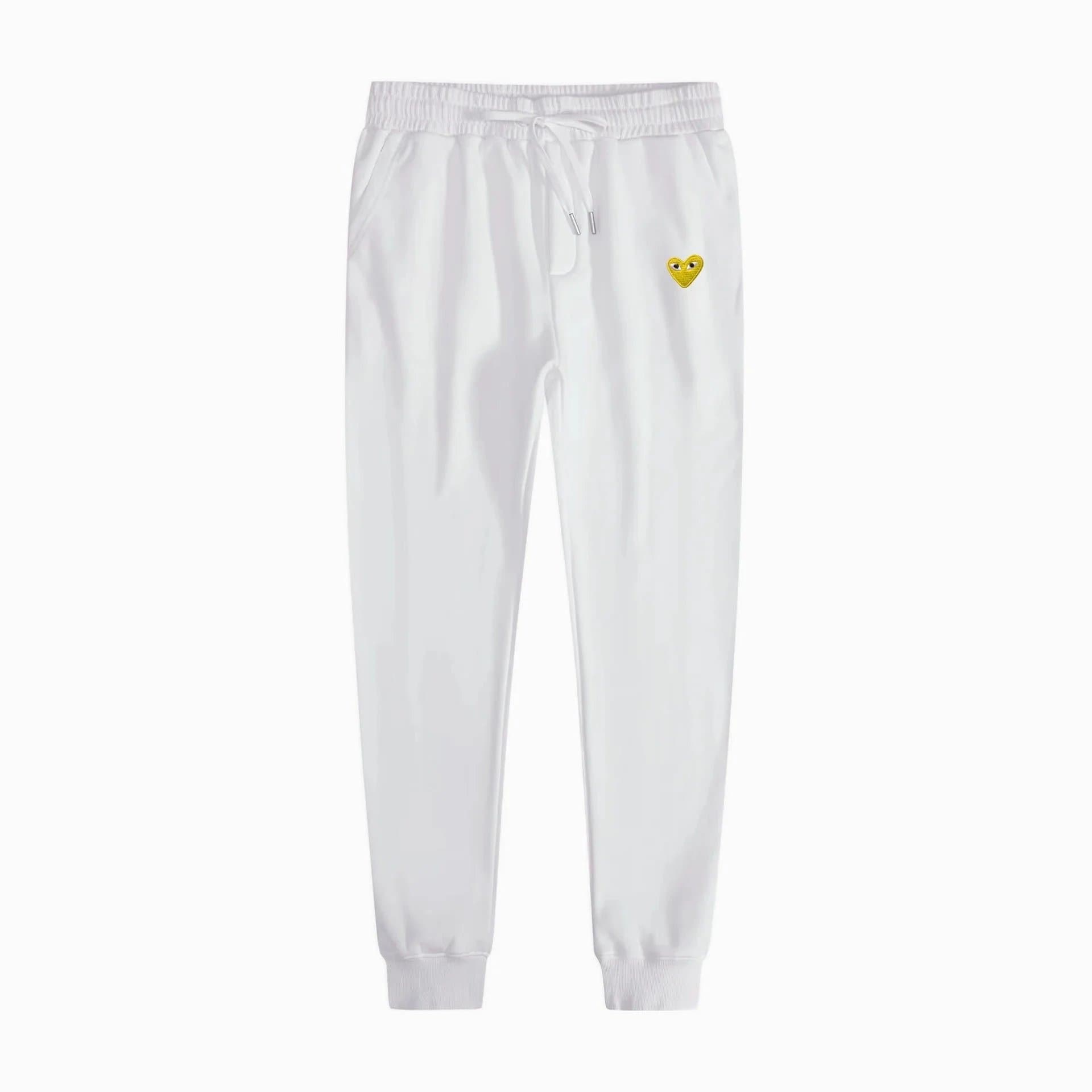 Comme des Garçons Jogger Pants Yellow Heart Embroidery