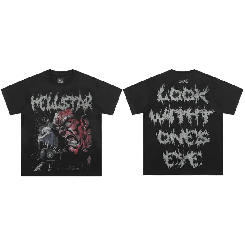 Hellstar Graphic Tee Skull Flame Print — SS1103