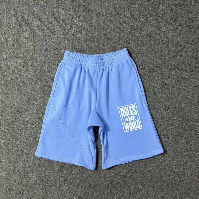 Corteiz Logo Shorts Script Logo — D802蓝色
