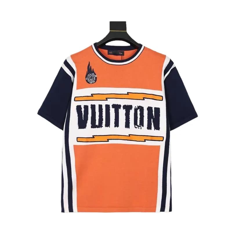 Louis Vuitton Knit T-Shirt White Script Logo — (火焰针织橙色)