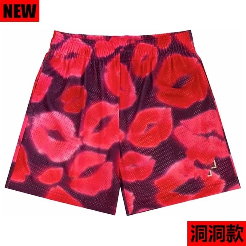 Cactus Plant Flea Market Camouflage Shorts Lightning Bolt Print — 红色洞洞