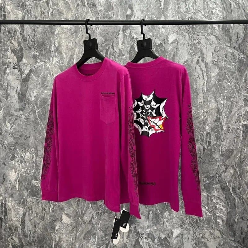 Chrome Hearts Long Sleeve Pocket Tee Multi-Logo Sleeve Print — A38