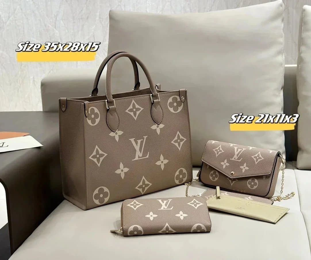 Louis Vuitton Neverfull Tote & Mini Bag Set Monogram Empreinte Pink — 70