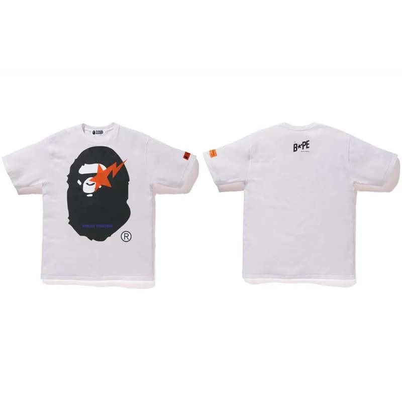 Short-Sleeve Tee Ice Cream BAPE Logo — 718白色