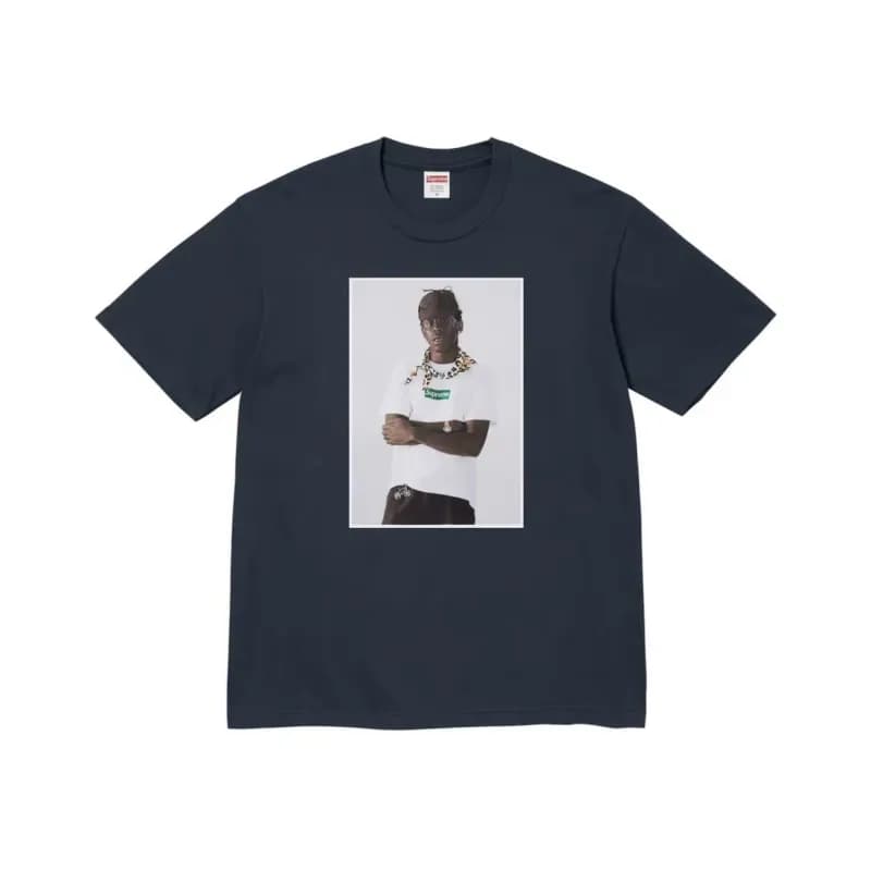 Supreme T-Shirt Patchwork Logo — 84 navy blue