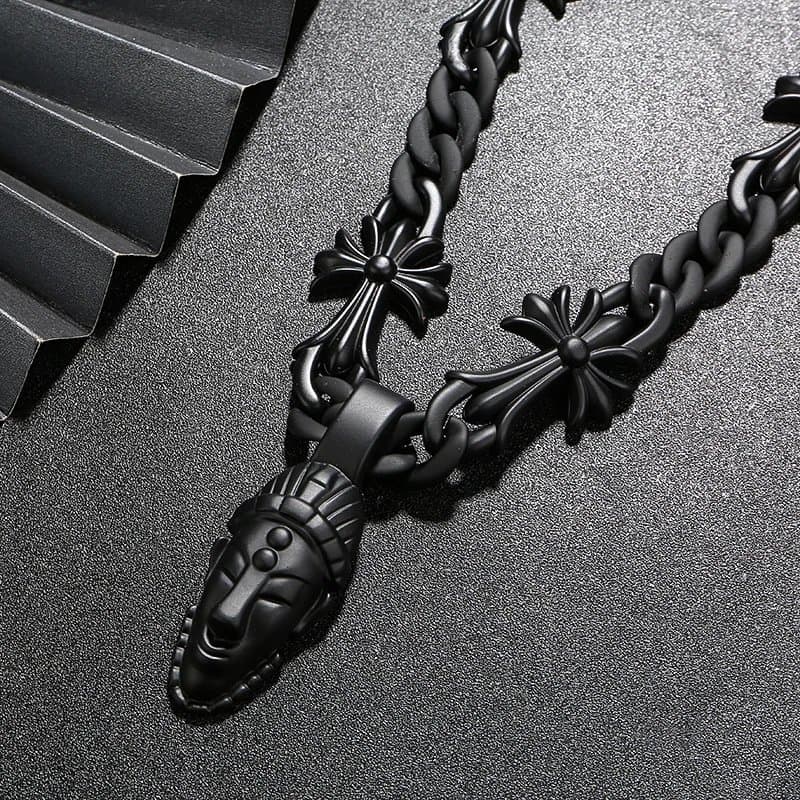 Chrome Hearts Chain Necklace Matte Black Skull Pendant