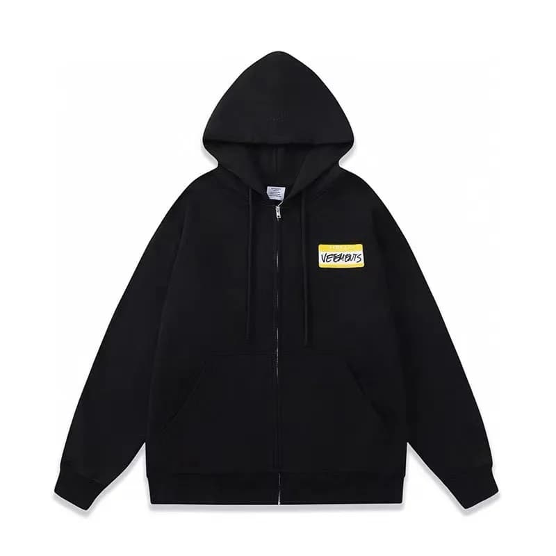 Zip-Up Hoodie Distressed Name Tag — 2