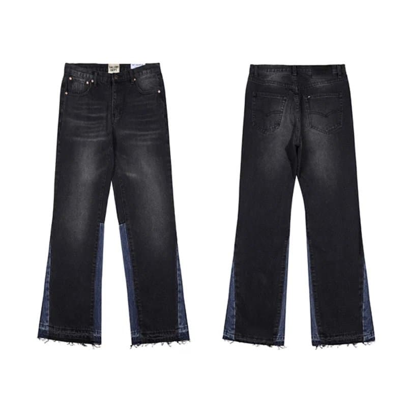 Distressed Flare Jeans Paint-Splatter & Patchwork — 25