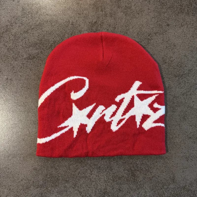 Corteiz Beanie CRTZ Script Logo — 红色